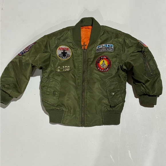 Other - Vintage Aviator Kids Bomber Jacket, Alpha Green, Size Small